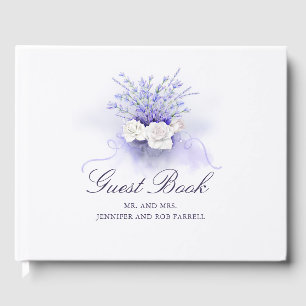Lavendel Elegant Waterverf Bruiloft Gastenboek