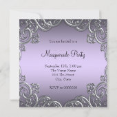 Lavendel en Black Mask Masquerade Party Kaart (Achterkant)