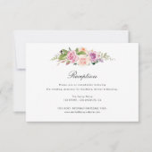 Lavendel en blos blozend bruiloft receptie kaart (Voorkant)