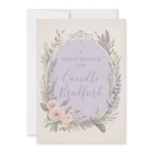 Lavendel en Blush Bloemen Uitnodigingen