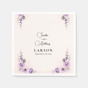 Lavendel en Blush Roos bruiloft servetten