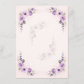 Lavendel en Blush Roos Wedding Menu (Achterkant)