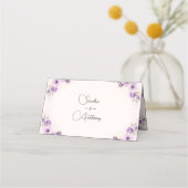 Lavendel en Blush Roos Wedding Place Card (Achterkant)