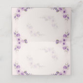 Lavendel en Blush Roos Wedding Place Card (Binnenkant ongevouwen)