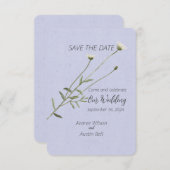 Lavendel en een enkele Daisy Save The Date (Voorkant / Achterkant)