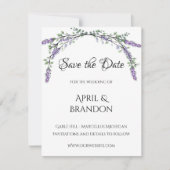 Lavendel en Eucalyptus bruiloft Save The Date (Voorkant)