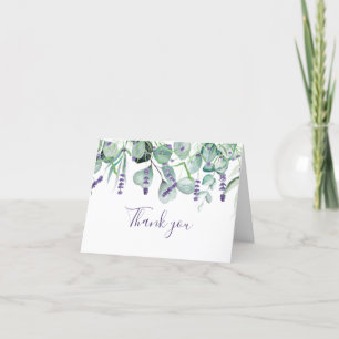 Lavendel en Eucalyptus Floral Wedding Dank u Bedankkaart