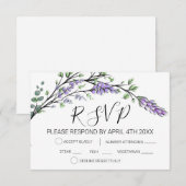Lavendel- en Eucalyptus-RSVP-kaart RSVP Kaartje (Voorkant / Achterkant)