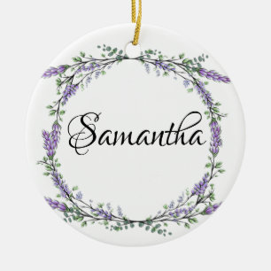 Lavendel en Eucalyptus waterverf floraal Keramisch Ornament