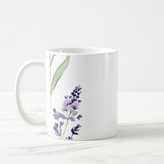 Lavendel en eucalyptus Waterverf Koffiemok (Links)