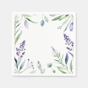 Lavendel en eucalyptus Waterverf Servet