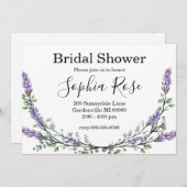 Lavendel- en eucalyptusbruiloftsdouche kaart (Voorkant / Achterkant)