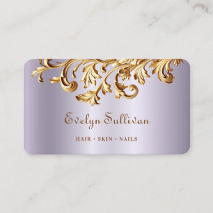 Lavendel en goud rococo visitekaartje