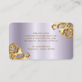 Lavendel en goud rococo visitekaartje (Achterkant)