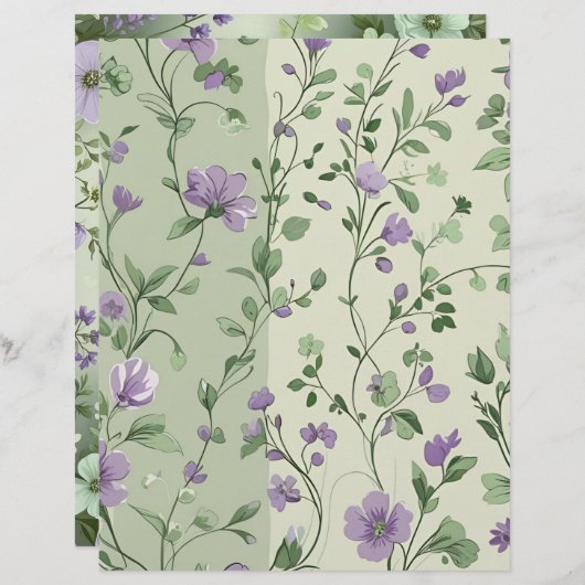 Lavendel en groen bloemontwerp (Voorkant / Achterkant)