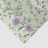 Lavendel en groen botanisch ontwerp tissuepapier (Detail)