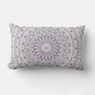Lavendel en Groen Mandala Patroonontwerp Kussen