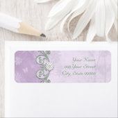 Lavendel en groene lente bloemenbruiloft etiket (Insitu)