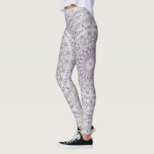 Lavendel en groene mandala patroon ontwerp leggings (Links)