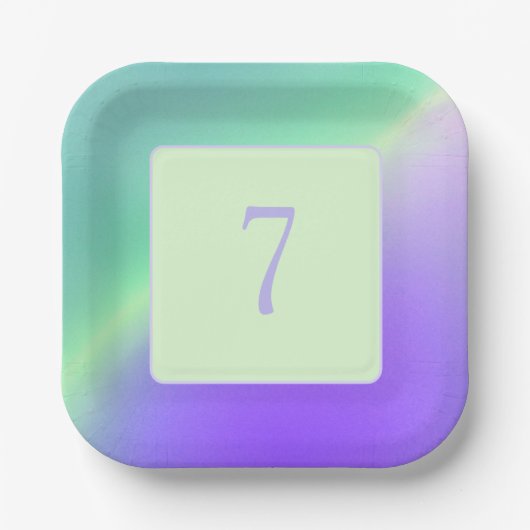 Lavendel en groene papieren bord (Voorkant)