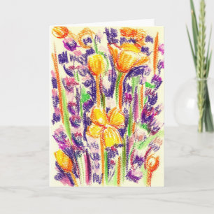 Lavendel en het Wenskaart van Papavers Kaart