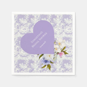 Lavendel en Kant Bruidsdouche Servet