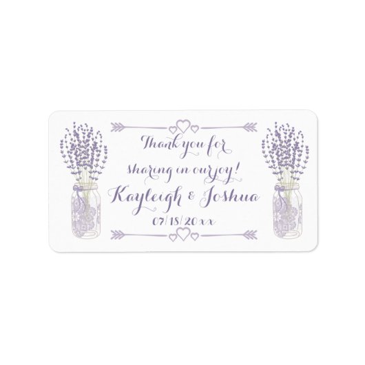 Lavendel en kant Wedding Favor Labels (Voorkant)