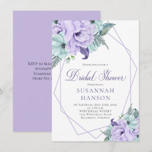 Lavendel en Mint Floral Geometrisch Vrijgezellenfe Kaart