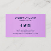 Lavendel en Paarse achtergrond Visitekaartje (Achterkant)