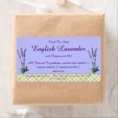 Lavendel en Plaid Handmade Zeeplabel Etiket (Insitu)