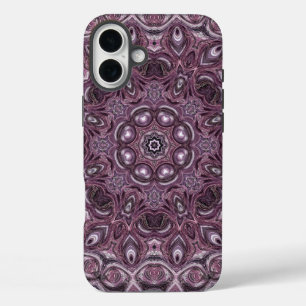 Lavendel en pruim marmer mandala patroon iPhone 16 plus hoesje