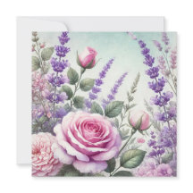 Lavendel en Roos Garden Briefkaart