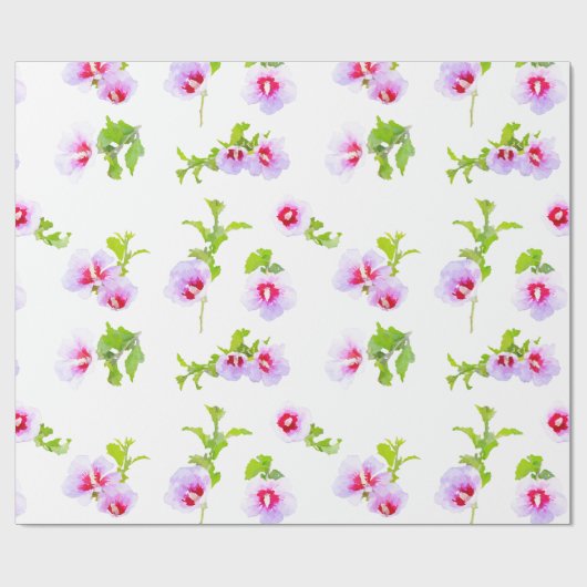 Lavendel en roze bloemen cadeaupapier (Vlak)