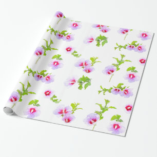 Lavendel en roze bloemen cadeaupapier