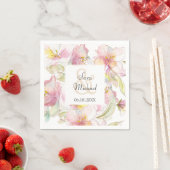 Lavendel en Roze Pastel Waterverf Bloemenbruiloft Servetten (Insitu)