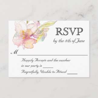 Lavendel en Roze Waterverf Bloemen Bruiloft RSVP