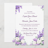 Lavendel en Sering Huwelijksuitnodiging Kaart (Voorkant / Achterkant)