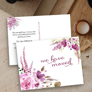 Lavendel- en Seringbloemen We Zijn Verhuisd Aankondigingskaart