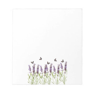 lavendel en vlinder notitieblok