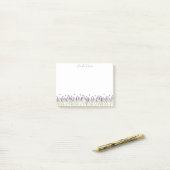 Lavendel en vlinders gepersonaliseerd post-it® notes (Op bureau)