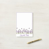 Lavendel en vlinders gepersonaliseerd post-it® notes (Op bureau)