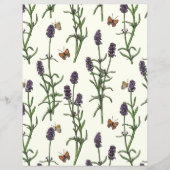 Lavendel en vlinders op gebroken wit (Voorkant)