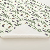 Lavendel en vlinders op gebroken wit sherpa deken (3/4)