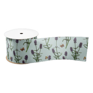 Lavendel en vlinders op zeeen glas lint