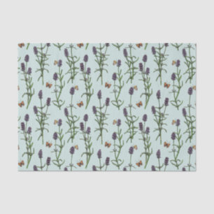 Lavendel en vlinders op zeeen glas tissuepapier