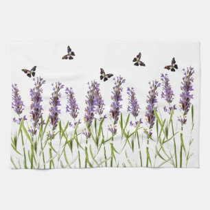 Lavendel en vlinders theedoek