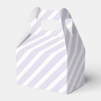 Lavendel en wit diagonaal gestreept patroon bedankdoosjes