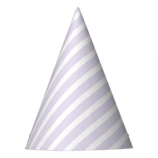 Lavendel en wit diagonaal gestreept patroon feesthoedjes