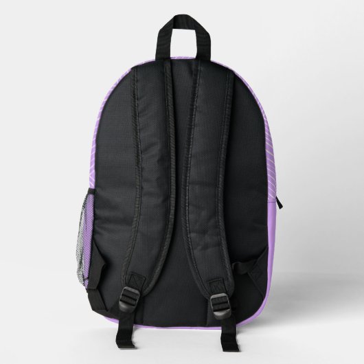 Lavendel en wit geometrisch monogram bedrukte rugzak (Achterkant)