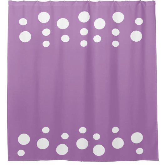 Lavendel en wit Modern Bubbles Stippen Douchegordijn (Voorkant)